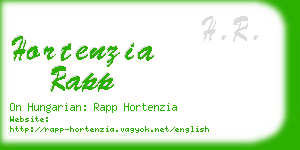 hortenzia rapp business card
